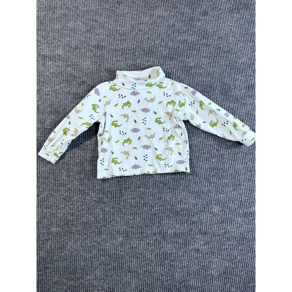 Okie Dokie Boys 4T Dinosaur Print Turtleneck Long Sleeve 100% Cotton T-Shirt